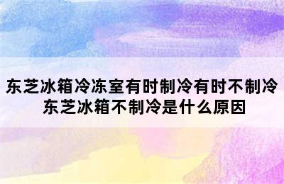 东芝冰箱冷冻室有时制冷有时不制冷 东芝冰箱不制冷是什么原因